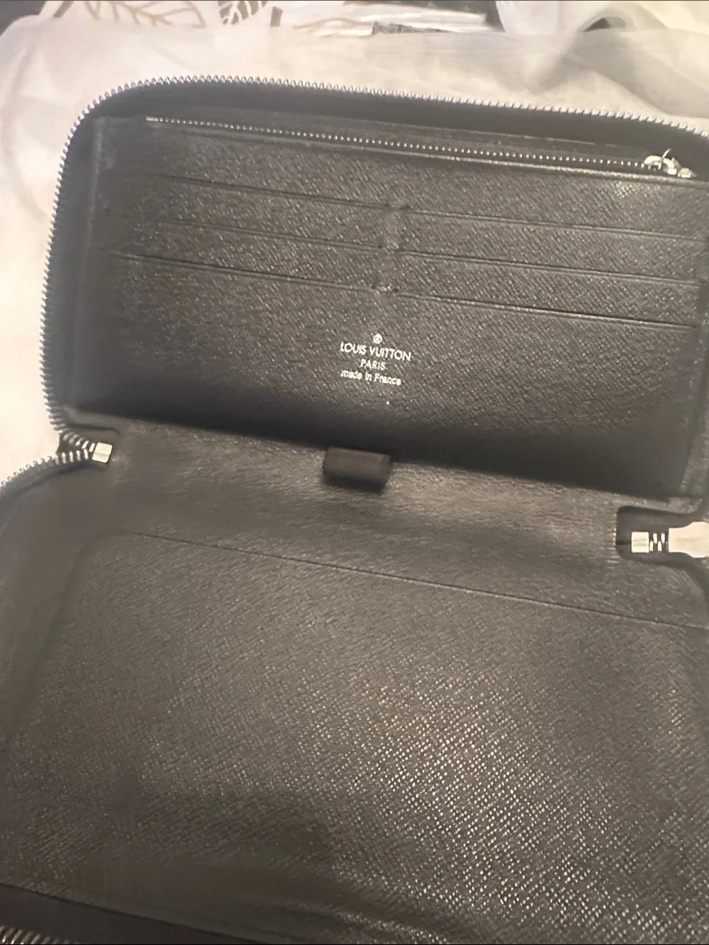 Louis Vuitton Black Textured Zip Tablet Folio Case